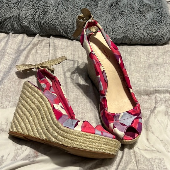 Coach Pink and Purple Wedges - Picture 1 of 5